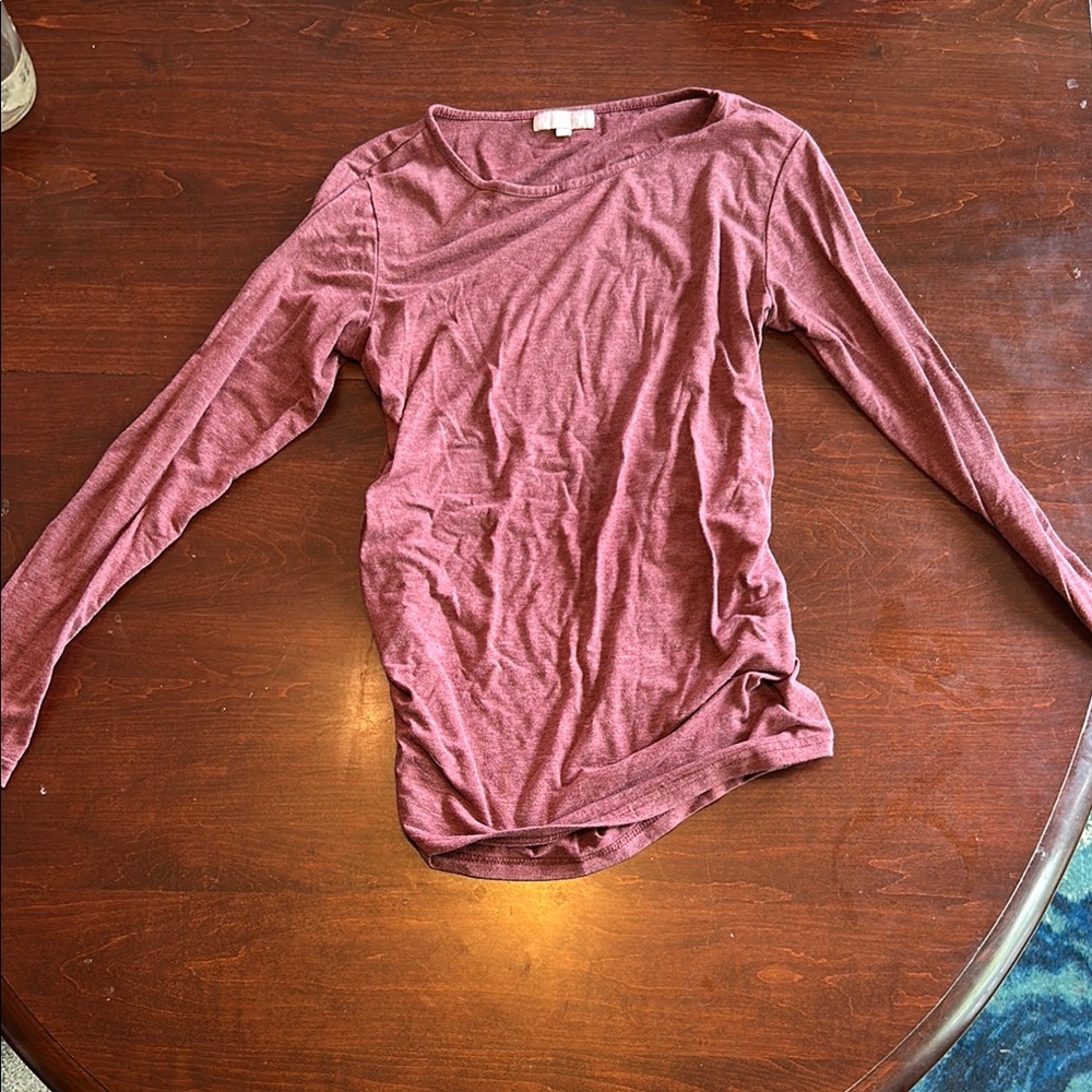 Maternity Women's Long Sleeve Top - Burgundy